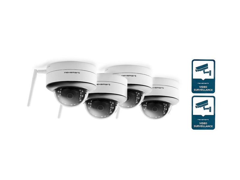 NEXSMART™ LOOK 2K HD WiFi ÜBERWACHUNGSKAMERA - 4 PACKUNG+ÜBERWACHUNGSAUFKLEBER - 1