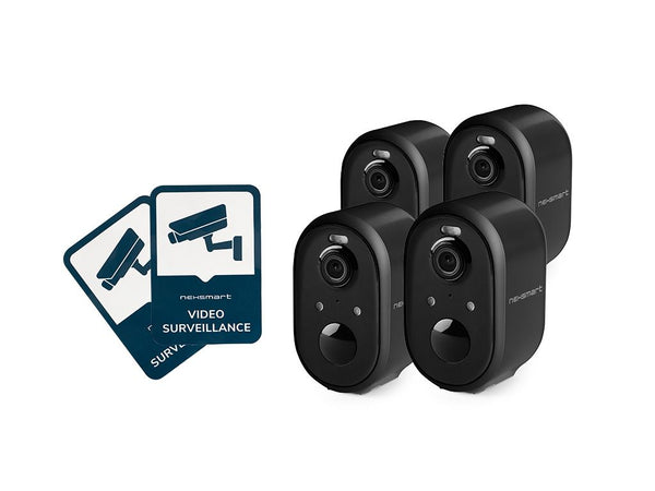 NEXSMART™ AIR4-B BATTERIEBETRIEBENE ÜBERWACHUNGSKAMERA - 4 PACKUNG+ÜBERWACHUNGSAUFKLEBER